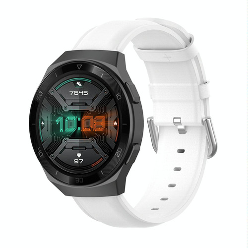 For Huawei Watch GT 2e 22mm Leather Watch Band with Round Tail Buckle(White) For Huawei Watch GT 2e 22mm Leather Watch Band with Round Tail Buckle(White)