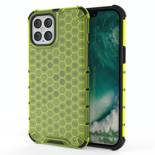For iPhone 12 Pro Max Shockproof Honeycomb PC + TPU Case(Green)