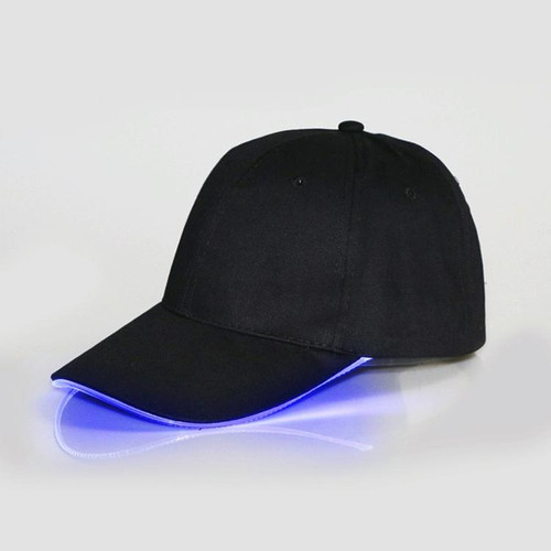 LED Luminous Baseball Cap Male Outdoor Fluorescent Sunhat, Style: Battery, Color:Black Hat Blue Light