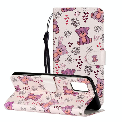 For Samsung Galaxy A41 Oil Embossed Coloured Drawing Pattern Horizontal Flip PU Leather Case with Holder & Card Slots & Wallet(Little Bear)