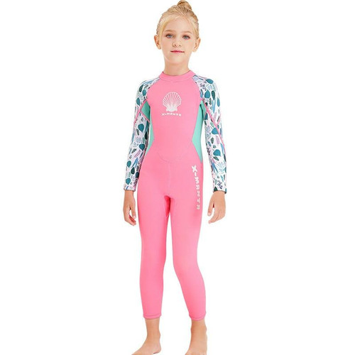 DIVE & SAIL M150556K Shell Pattern Children Diving Suit One-piece Swimsuit Snorkeling Surfing Anti-jellyfish Clothing, Size:M(Pink) DIVE & SAIL M150556K Shell Pattern Children Diving Suit One-piece Swimsuit Snorkeling Surfing Anti-jellyfish Clothing, Size:M(Pink)
