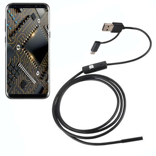 AN100 3 in 1 IP67 Waterproof USB-C / Type-C + Micro USB + USB HD Endoscope Hard Tube Inspection Camera for Parts of OTG Function Android Mobile Phone, with 6 LEDs, Lens Diameter:8mm(Length: 1m)
