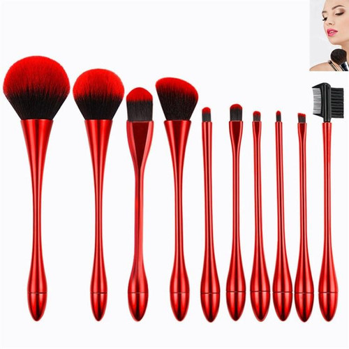 10 In 1 Small Waist Goblet Makeup Brush Set Beauty Tools(Red) 10 In 1 Small Waist Goblet Makeup Brush Set Beauty Tools(Red)