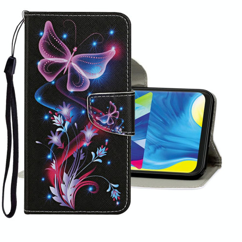 For Samsung Galaxy M11 Colored Drawing Pattern Horizontal Flip Leather Case with Holder & Card Slots & Wallet(Color Butterfly)