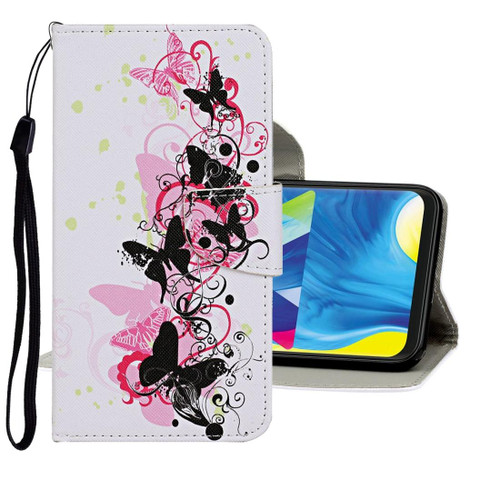 For Samsung Galaxy A20e Colored Drawing Pattern Horizontal Flip Leather Case with Holder & Card Slots & Wallet(Butterfly)