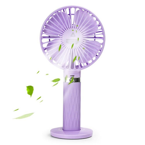 S8 Portable Mute Handheld Desktop Electric Fan, with 3 Speed Control (Purple)