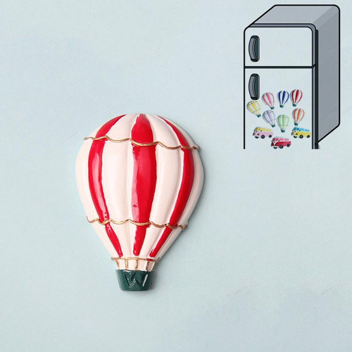 10 PCS Resin Cartoon DIY Creative Refrigerator Sticker Decoration(Red Hot Air Balloon) 10 PCS Resin Cartoon DIY Creative Refrigerator Sticker Decoration(Red Hot Air Balloon)