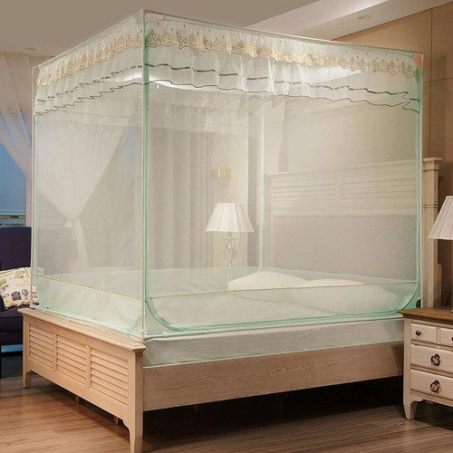 Household Free Installation Thickened Encryption Dustproof Mosquito Net, Size:120x200 cm, Style:Full Bottom(Green)