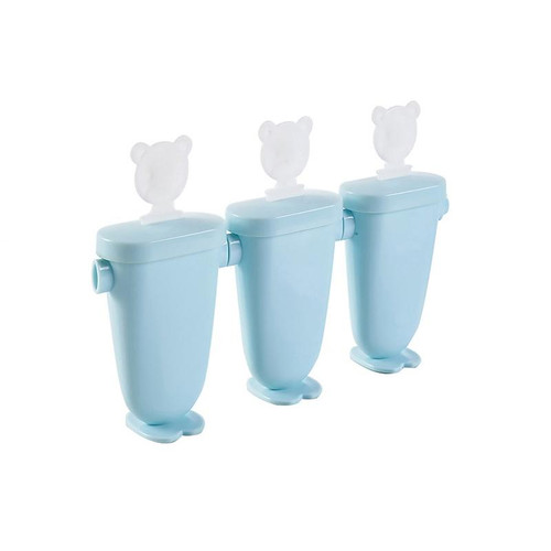 Home Cartoon Animal Homemade Cute DIY Popsicle Ice Cream Mold, Style:Flat(Blue)