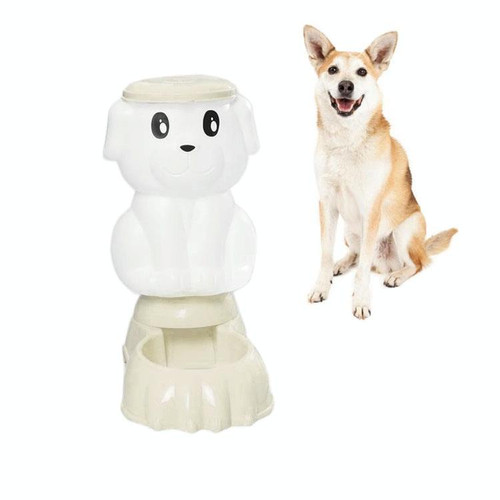 Automatic Pet Feeder Cat and Dog Large-capacity Drinking Fountain, Style:Feeder(Brown)