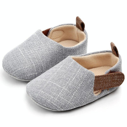 Infant Foot Care Soft Sole Non-slip Shoes 0-1 Year Old Baby Toddler Shoes, Size:Inner Length 13cm(Light Gray)