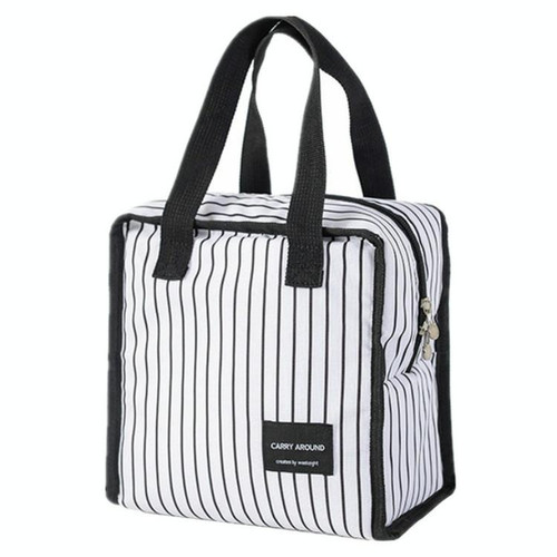 Multifunctional Portable Insulated Lunch Box Bag(Lunch White Stripes) Multifunctional Portable Insulated Lunch Box Bag(Lunch White Stripes)