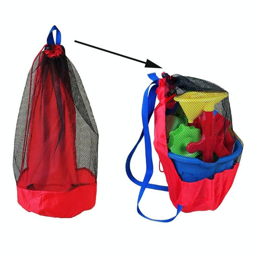 Children Beach Toys Storage Bag Play Sand Tools Storage Net Bag Backpack(Black Net Red Bottom) Children Beach Toys Storage Bag Play Sand Tools Storage Net Bag Backpack(Black Net Red Bottom)