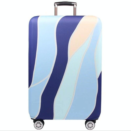 Travel Abrasion-resistant Elastic Luggage Protective Cover Suitcase Dust Covers, Size:18-21 inch(Blue Ripple)