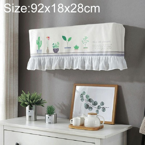 92x18x28cm Fresh Literary Chiffon Lace Bedroom Air Conditioning Dust Cover(Green Flower and Glass)