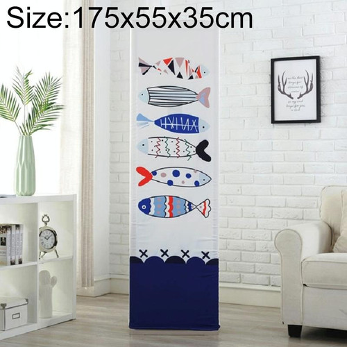 Simple Vertical Cabinet Type All Inclusive Air Conditioning Fabric Dust Cover, Size:175x55x35cm, Style:Fish Bone