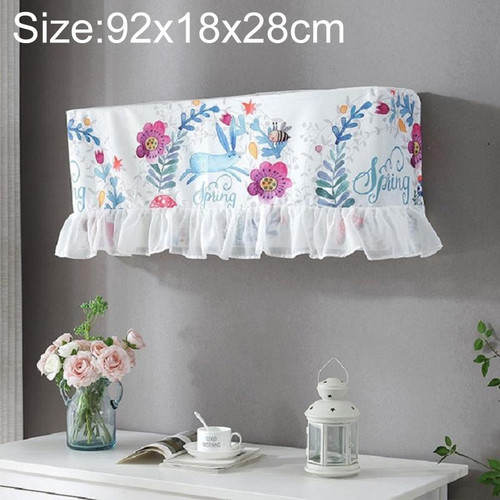 92x18x28cm Fresh Literary Chiffon Lace Bedroom Air Conditioning Dust Cover(Purple Flower Blue Rabbit)