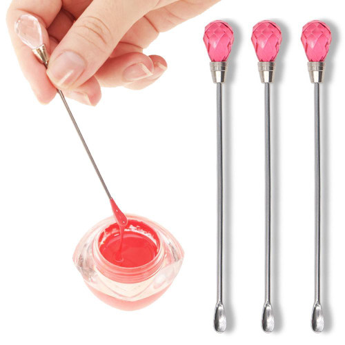 3 PCS Stainless Steel Nail Tool Stirrer(Red) 3 PCS Stainless Steel Nail Tool Stirrer(Red)