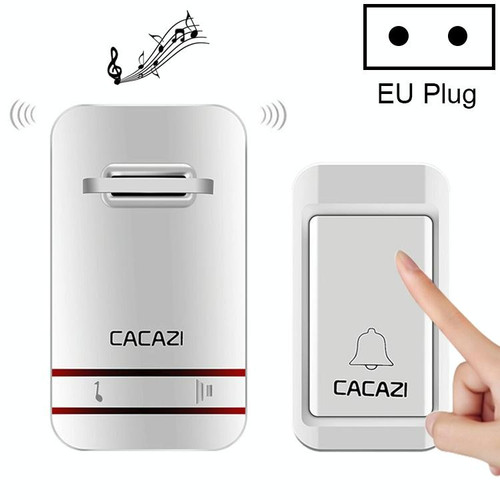 CACAZI V027G One Button One Receivers Self-Powered Wireless Home Kinetic Electronic Doorbell, EU Plug