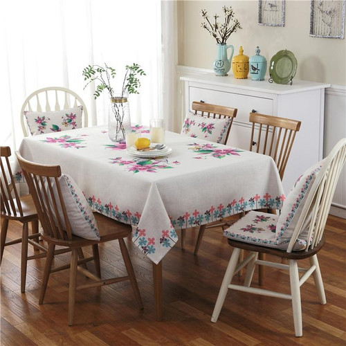 Retro Pattern Linen Table Cloth For Dinner Home Decor Dustproof Table Cover, Size:140x200cm(Violet)