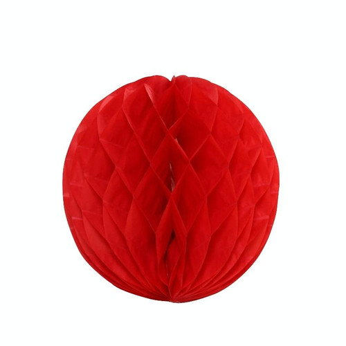 2 PCS Wedding Room Decoration Festive Mall Decoration Paper Honeycomb Ball Lantern, Size:12 inches 30 cm(Red)
