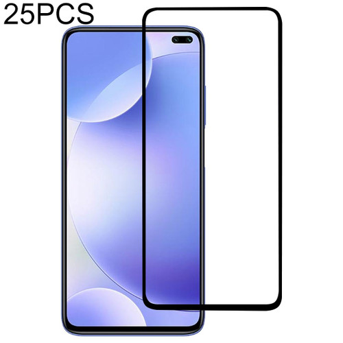 25 PCS For Xiaomi Redmi K30 Full Glue Full Cover Screen Protector Tempered Glass Film