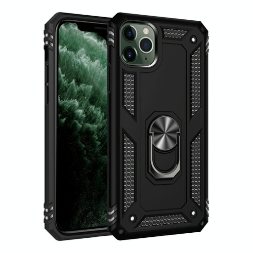 Armor Shockproof TPU + PC Protective Case for iPhone 11, with 360 Degree Rotation Holder (Black)