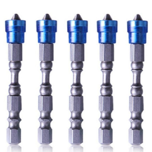 5 PCS  65mm Magnetic Coil Alloy Steel Cross Bit Single Head Electric Drill Electric Screwdriver Head(Blue)