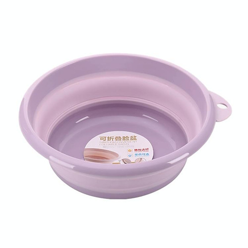 Folding Washbasin Outdoor Travel Portable Washtub, Size:12x32cm(Purple)