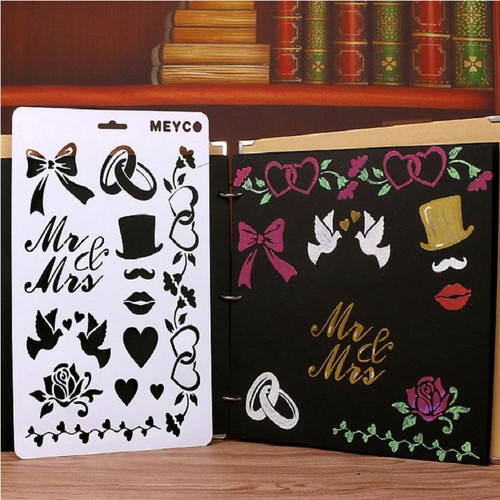 2 PCS Children Painting Theme Template Ruler Tool Hollow Drawing Board, Pattern Random Delivery