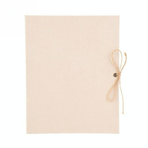 10 inch Vertical Photo Album Hand-paste Linen Album Children Growth Creative Gift Album(Beige)