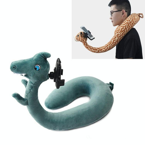 Multifunctional Lazy Mobile Phone Bracket U Shaped Pillow Two-in-one Cartoon Foam Particle Neck Pillow(Dinosaur)