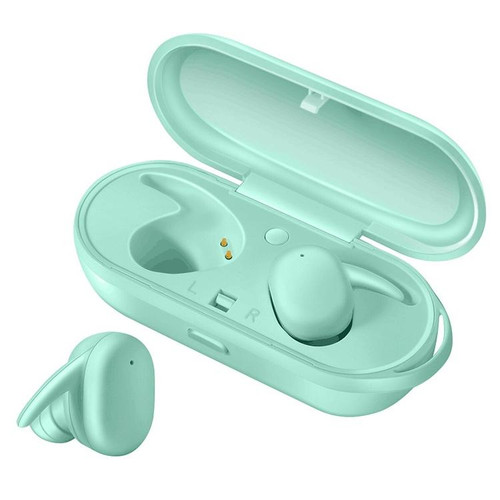 DT-7 IPX Waterproof Bluetooth 5.0 Wireless Bluetooth Earphone with 300mAh Magnetic Charging Box, Support Call(Green)