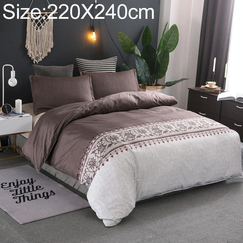 Comforter Bedding Sets Printing Duvet Cover Pillowcase, Without Bed Sheets, Size:220X240 cm-3PCS(Brown)