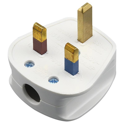 Three-pin 13A Power Wiring Plug With Fuse Tube, UK Plug