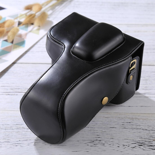 Full Body Camera PU Leather Case Bag for Nikon D3200 / D3300 / D3400 (18-55mm / 18-105mm Lens)(Black)