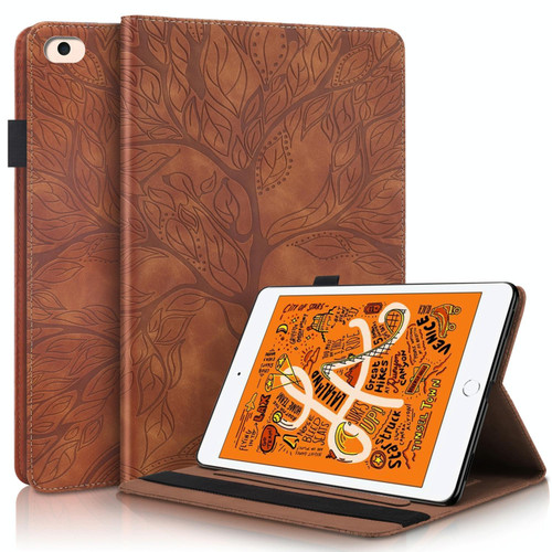 Life Tree Series Horizontal Flip Leather Case with Holder & Card Slots & Pen Slot & Sleep / Wake-up Function For iPad mini (2019) / 4 / 3 / 2 / 1(Brown)