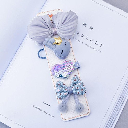 Bowknot Hairpin Sequins Love Hairpin Combo Set Children Hair Accessories Set(Gray) Bowknot Hairpin Sequins Love Hairpin Combo Set Children Hair Accessories Set(Gray)