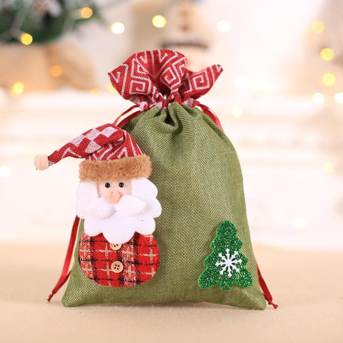 Creative Christmas Gift Bag Children Burlap Beam Apple Bag Candy Cookie Bag(Old Man)