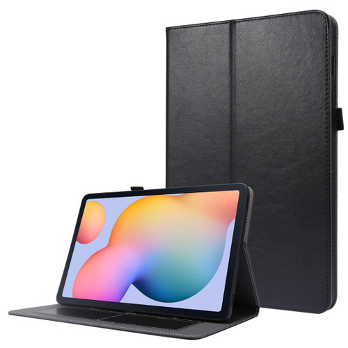 For Samsung Galaxy Tab S8 / Galaxy Tab S7 T870 2-Folding Business Horizontal Flip PU Leather Case with Card Slots & Holder(Black)