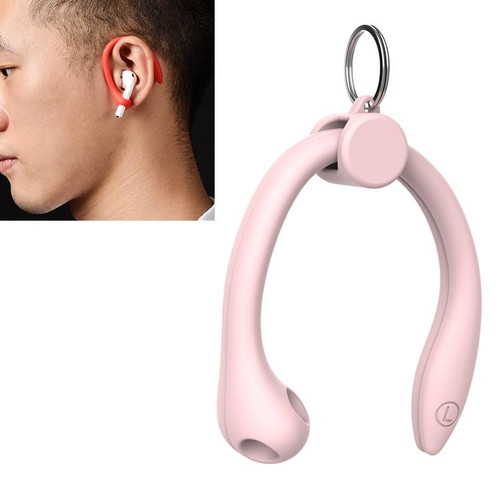 For AirPods 1 / 2 / AirPods Pro / Huawei FreeBuds 3 Wireless Earphones Silicone Anti-lost Lanyard Ear Hook(Pink)