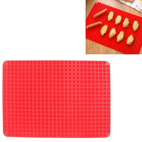 2 PCS Silicone Multifunctional Bbq Pizza Mat Multifunctional Placemat Grill Mat Microwave Baking Mat(Red)