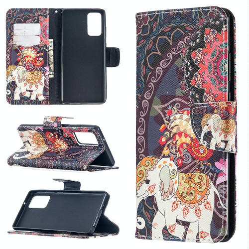 For Samsung Galaxy Note20 Colored Drawing Pattern Horizontal Flip Leather Case with Holder & Card Slots & Wallet(Flowers and Elephant) For Samsung Galaxy Note20 Colored Drawing Pattern Horizontal Flip Leather Case with Holder & Card Slots & Wallet(Flowers and Elephant)