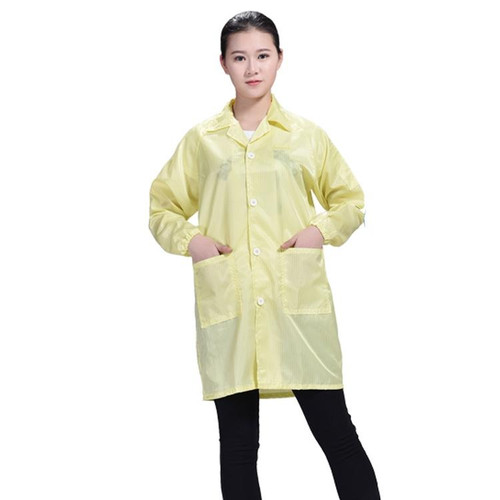 Electronic Factory Anti Static Blue Dust-free Clothing Stripe Dust-proof Clothing, Size:XXL(Yellow)