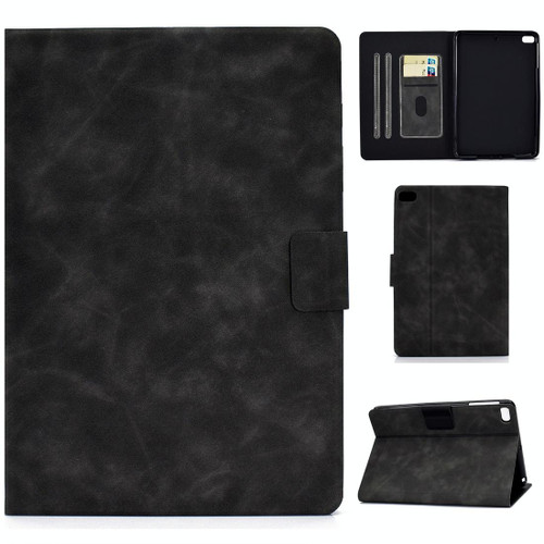 For iPad mini 5 / 4 / 3 / 2 / 1 Cowhide Texture Horizontal Flip Leather Case with Holder & Card Slots & Sleep / Wake-up Function(Grey)