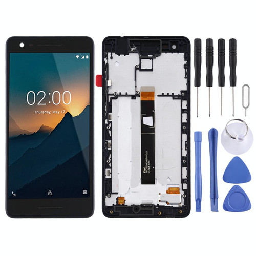 TFT LCD Screen for Nokia 2.1 Digitizer Full Assembly with Frame (Black)