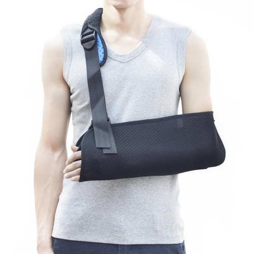 Postoperative Forearm Sling Multifunctional Shoulder and Neck Wrist Strap Arm Fracture Fixation Strap, Size:L(Black)