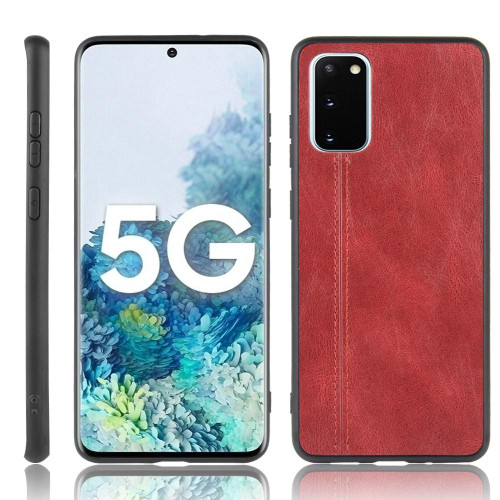 For Galaxy S20/S20 5G Shockproof Sewing Cow Pattern Skin PC + PU + TPU Case(Red) For Galaxy S20/S20 5G Shockproof Sewing Cow Pattern Skin PC + PU + TPU Case(Red)