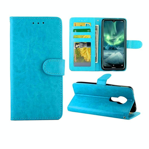 For Nokia 7.2 Crazy Horse Texture Leather Horizontal Flip Protective Case with Holder & Card Slots & Wallet & Photo Frame(Baby Blue) For Nokia 7.2 Crazy Horse Texture Leather Horizontal Flip Protective Case with Holder & Card Slots & Wallet & Photo Frame(Baby Blue)