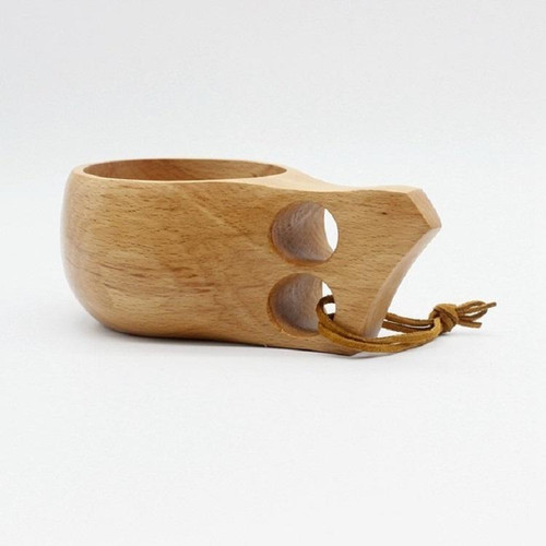 Hand Made Wood Tableware Green Wooden Cup, Capacity:101-200ml(Double Hole)
